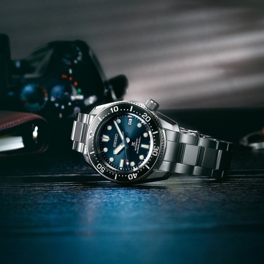 Seiko Prospex Marinemaster Automatic Scuba Divers Blue Dial Silver Steel Strap Watch for Men - SPB187J1 wholesalehk.shop