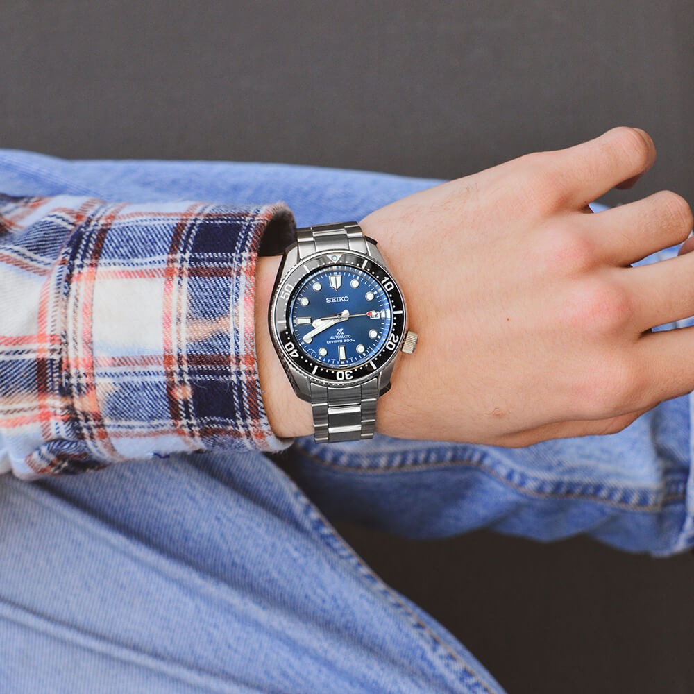 Seiko Prospex Marinemaster Automatic Scuba Divers Blue Dial Silver Steel Strap Watch for Men - SPB187J1 wholesalehk.shop