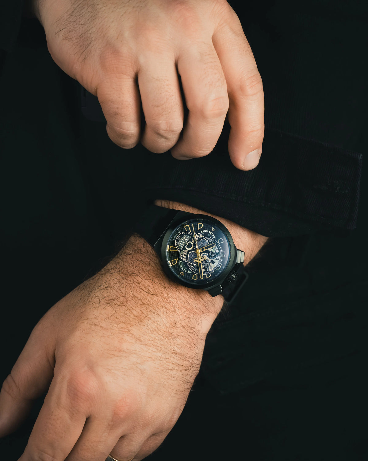 2026 New Arrival CHRONO SKULL THROWBACK EDITION - ALL BLACK wholesalehk.shop