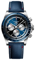 Limited Edition Longines Conquest Marco Odermatt Automatic Chronograph Blue Dial Fabric Strap Interchangeable Blue NATO Strap Mens Watch L3.835.4.91.2 wholesalehk.shop