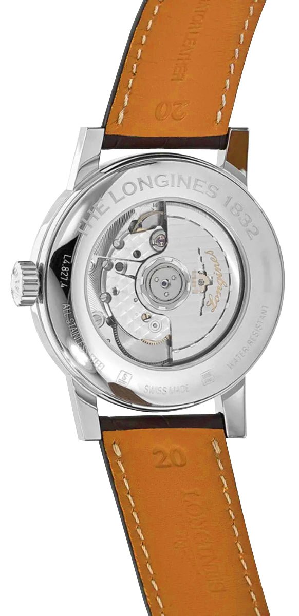 Longines 1832 Annual Calendar Automatic Stainless Steel Beige Dial Brown Leather Strap Date/Month Mens Watch L4.827.4.92.2 wholesalehk.shop
