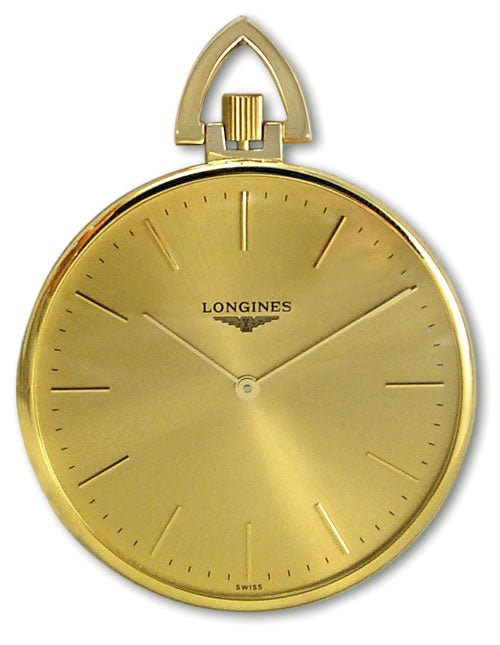 Longines 18kt Gold Mens Open Face Swiss Pocket Watch Gold Dial L7.029.6.44.1 wholesalehk.shop