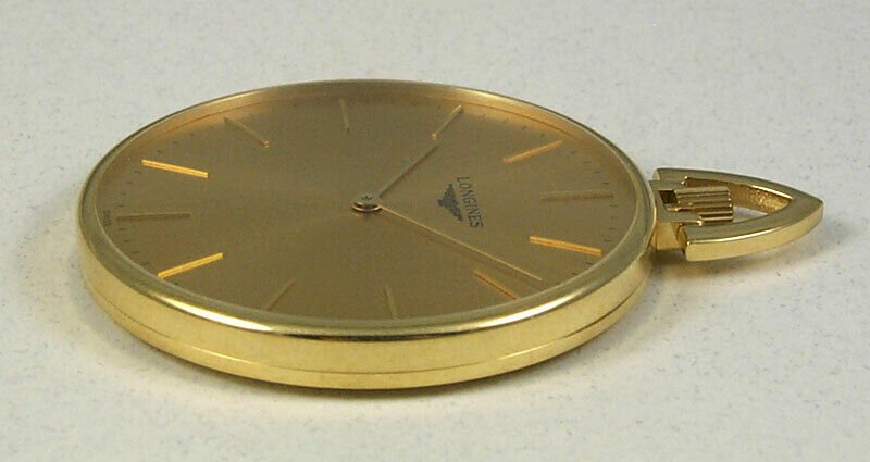 Longines 18kt Gold Mens Open Face Swiss Pocket Watch Gold Dial L7.029.6.44.1 wholesalehk.shop