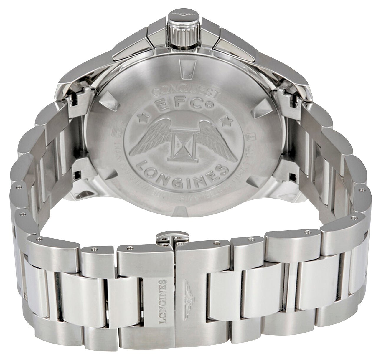 Longines Conquest Automatic Chronograph Stainless Steel Black Dial Date Divers Mens Watch L3.801.4.56.6 wholesalehk.shop