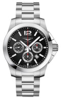 Longines Conquest Automatic Chronograph Stainless Steel Black Dial Date Divers Mens Watch L3.801.4.56.6 wholesalehk.shop