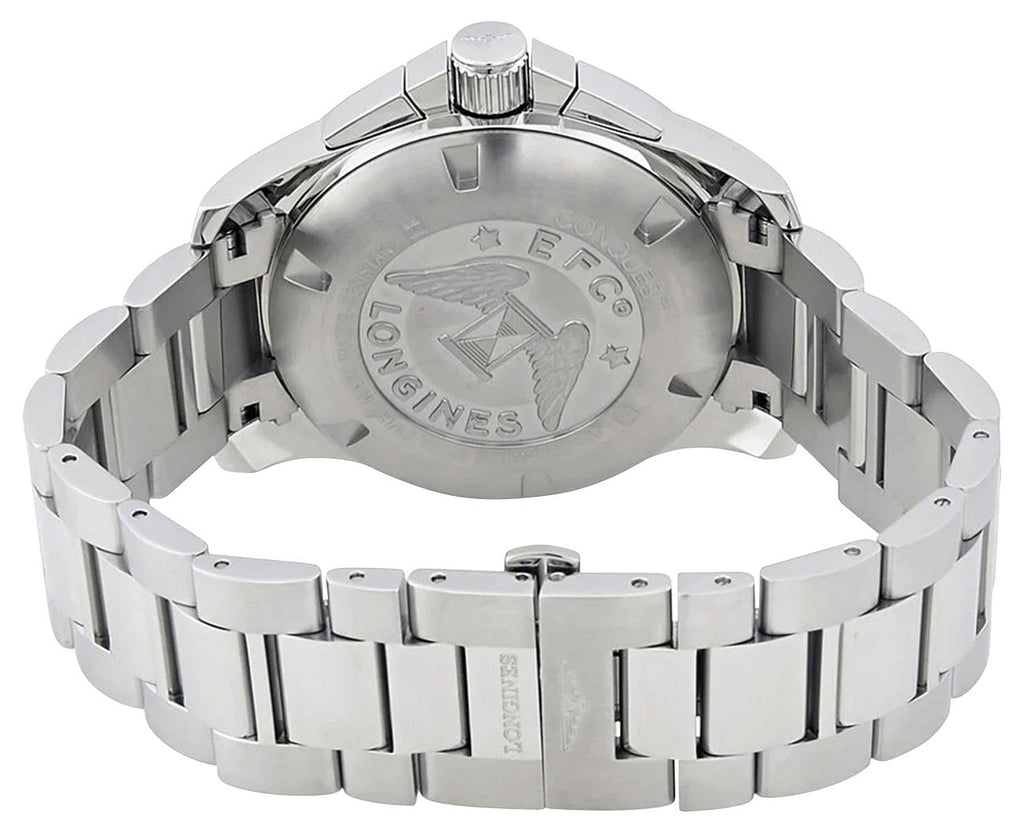 Longines Conquest Automatic Chronograph Stainless Steel Silver Dial Date Divers Mens Watch L3.801.4.76.6 wholesalehk.shop