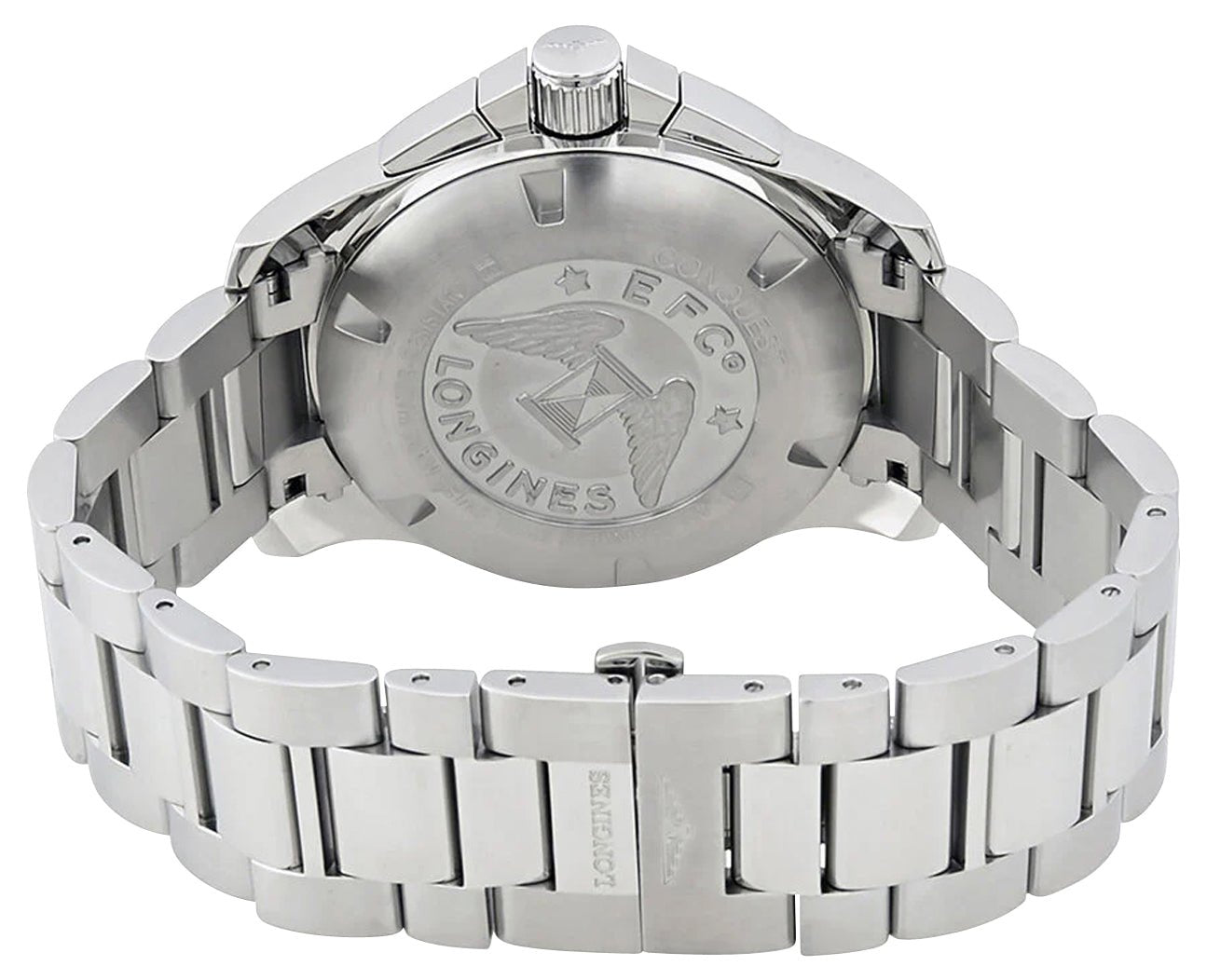 Longines Conquest Automatic Chronograph Stainless Steel Silver Dial Date Divers Mens Watch L3.801.4.76.6 wholesalehk.shop