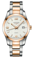 Longines Conquest Automatic Stainless Steel & 18K Rose Gold Silver Dial Date Mens Watch L2.785.5.76.7 wholesalehk.shop