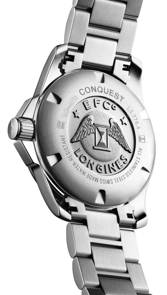 Longines Conquest Automatic Stainless Steel Black Dial Date Divers Mens Watch L3.778.4.58.6 wholesalehk.shop