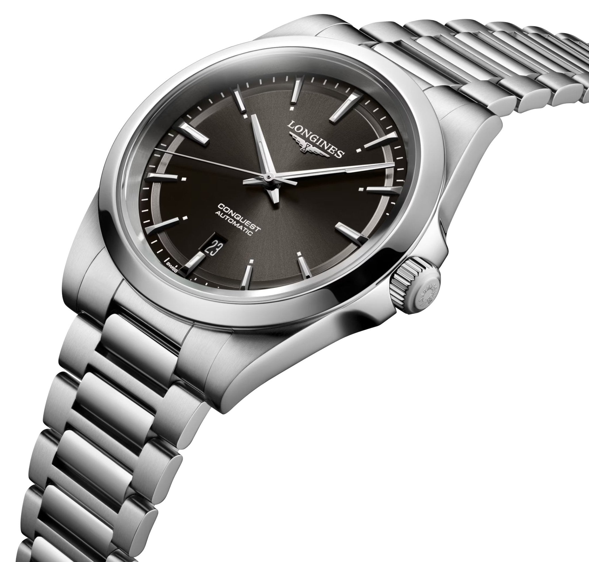 Longines Conquest Automatic Stainless Steel Black Dial Date Mens Watch L3.830.4.52.6 wholesalehk.shop
