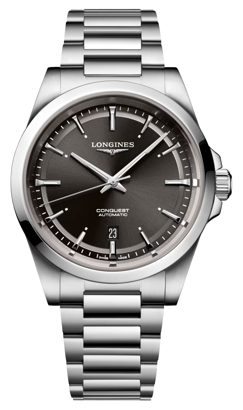 Longines Conquest Automatic Stainless Steel Black Dial Date Mens Watch L3.830.4.52.6 wholesalehk.shop