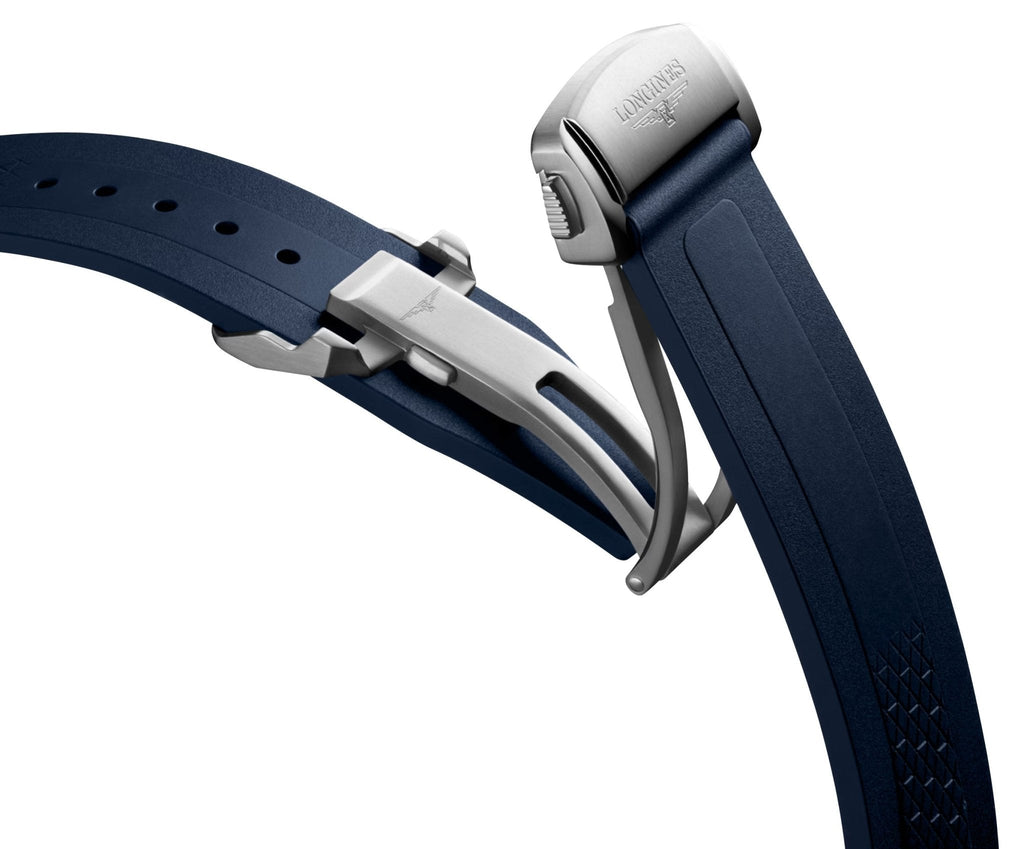 Longines Conquest Automatic Stainless Steel Blue Dial Blue Rubber Strap Date Mens Watch L3.830.4.92.9 wholesalehk.shop