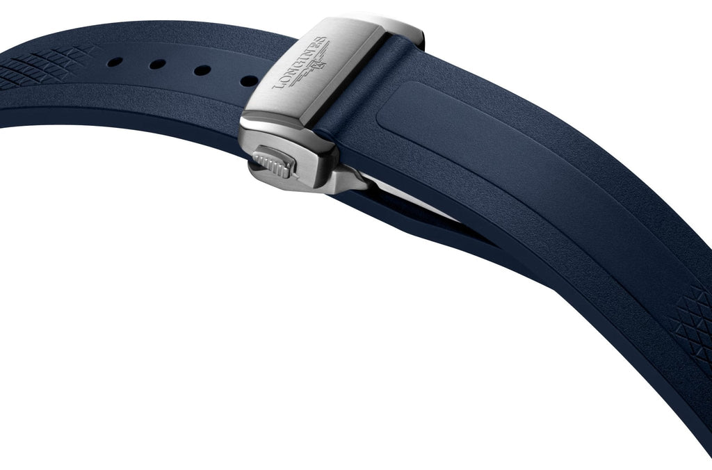 Longines Conquest Automatic Stainless Steel Blue Dial Blue Rubber Strap Date Mens Watch L3.830.4.92.9 wholesalehk.shop
