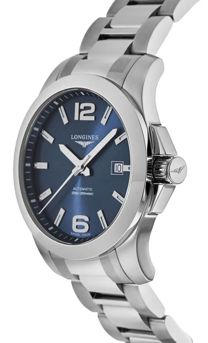 Longines Conquest Automatic Stainless Steel Blue Dial Date Divers Mens Watch L3.778.4.96.6 wholesalehk.shop
