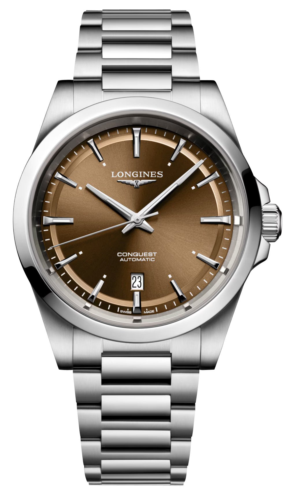 Longines Conquest Automatic Stainless Steel Brown Dial Date Mens Watch L3.830.4.62.6 wholesalehk.shop