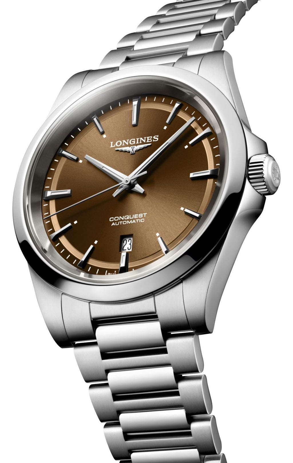 Longines Conquest Automatic Stainless Steel Brown Dial Date Mens Watch L3.830.4.62.6 wholesalehk.shop