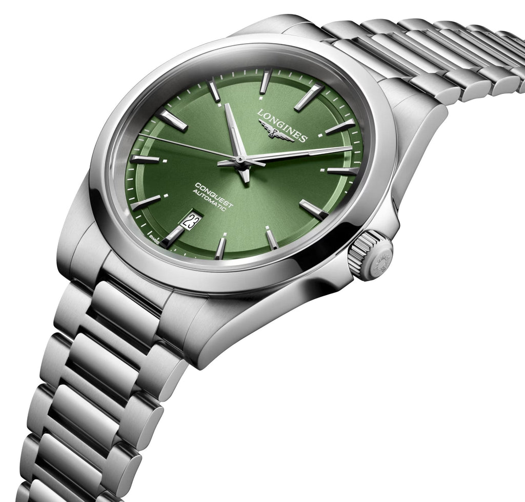 Longines Conquest Automatic Stainless Steel Green Dial Date Mens Watch L3.830.4.02.6 wholesalehk.shop