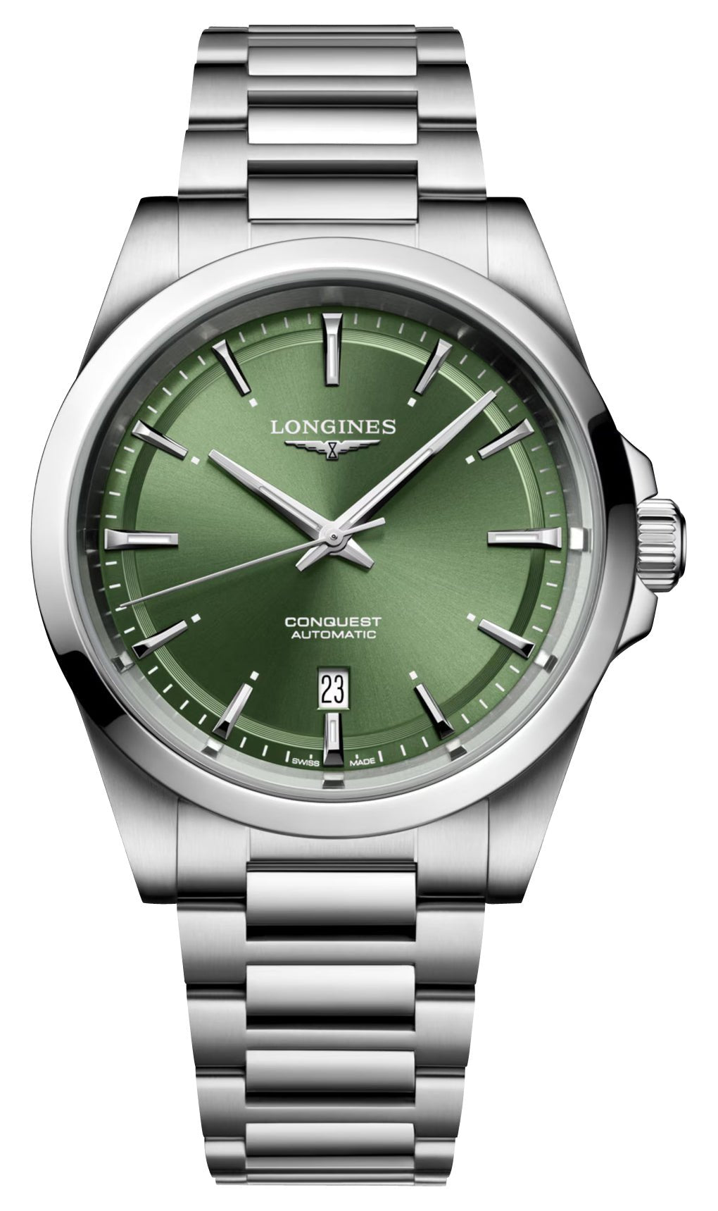 Longines Conquest Automatic Stainless Steel Green Dial Date Mens Watch L3.830.4.02.6 wholesalehk.shop