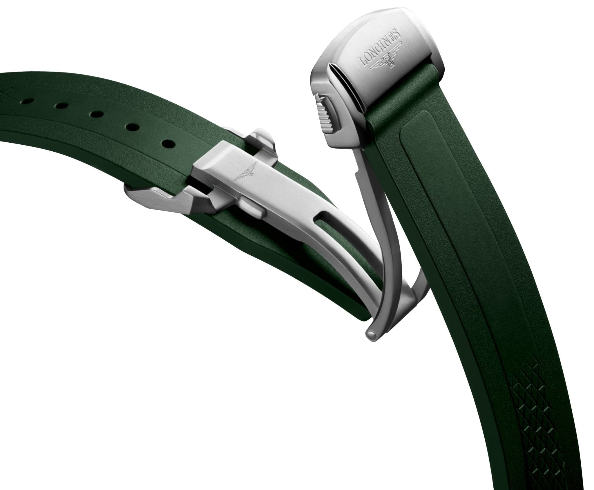 Longines Conquest Automatic Stainless Steel Green Dial Green Rubber Strap Date Mens Watch L3.830.4.02.9 wholesalehk.shop