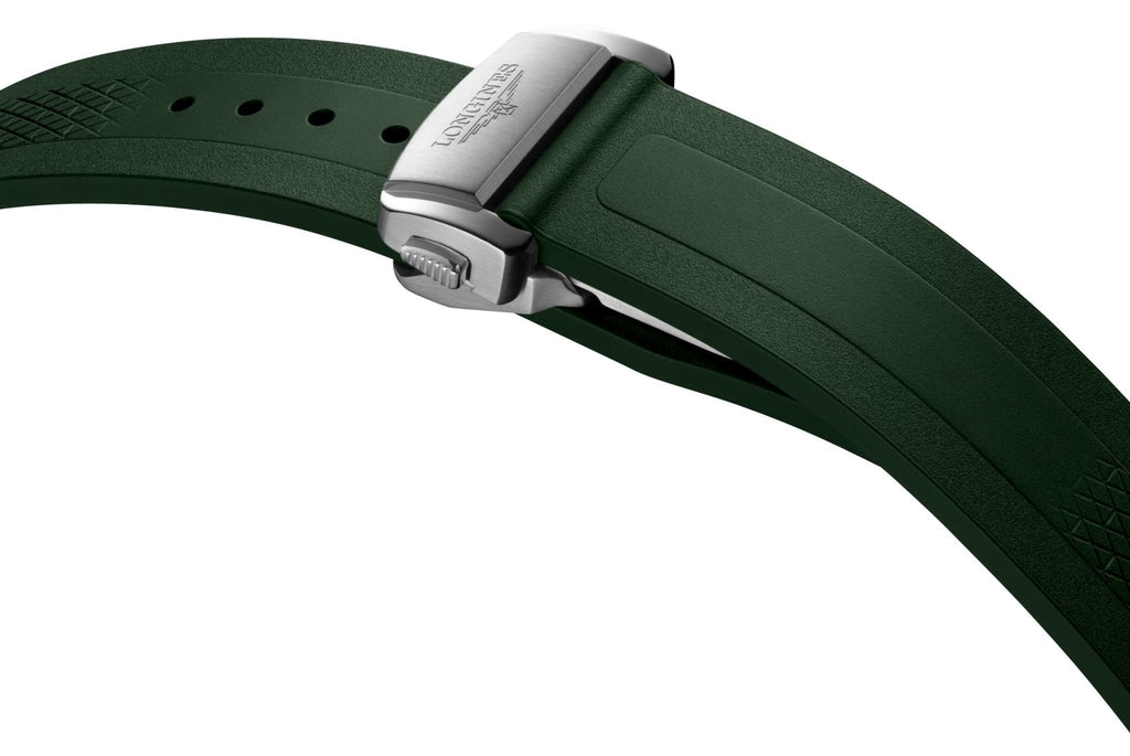 Longines Conquest Automatic Stainless Steel Green Dial Green Rubber Strap Date Mens Watch L3.830.4.02.9 wholesalehk.shop