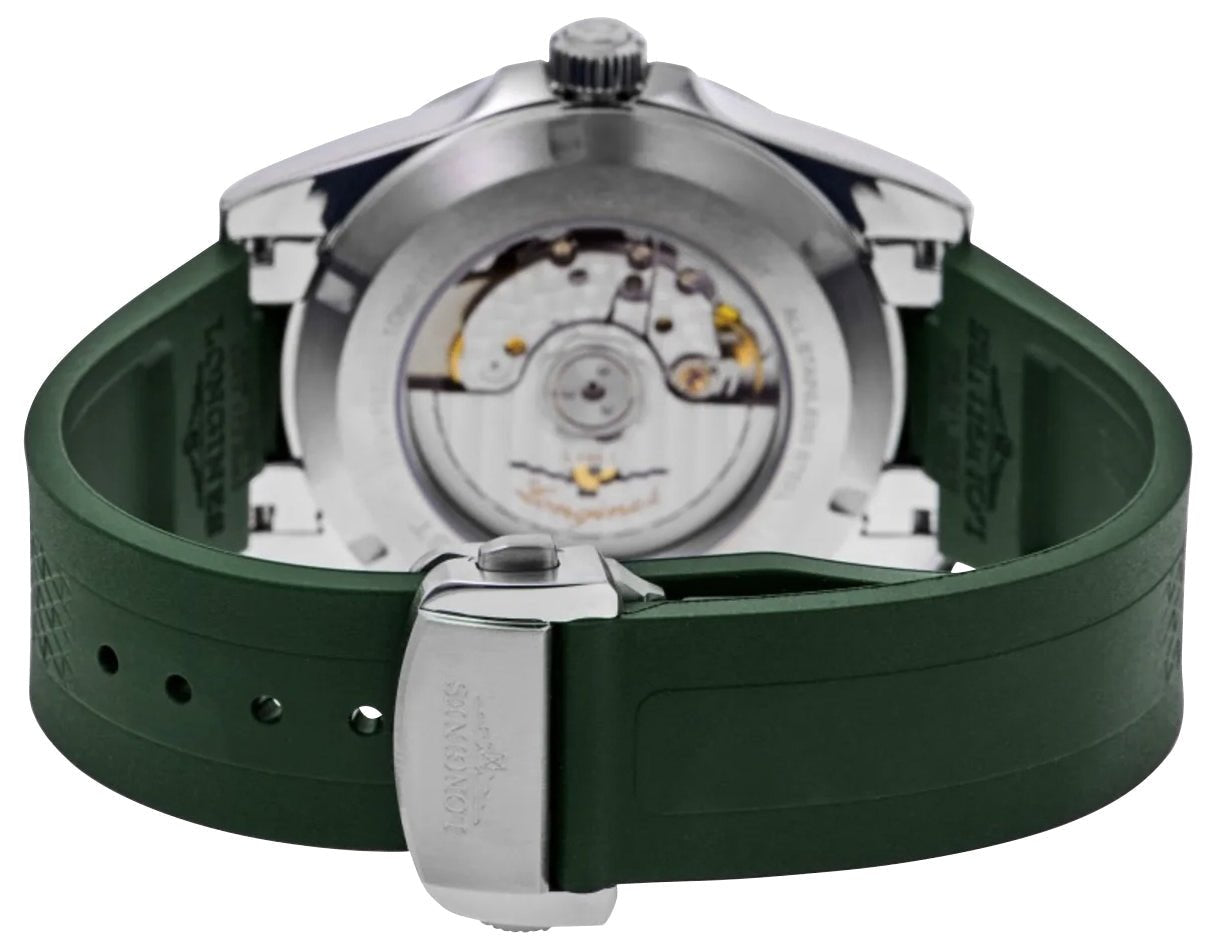 Longines Conquest Automatic Stainless Steel Green Dial Green Rubber Strap Date Mens Watch L3.830.4.02.9 wholesalehk.shop