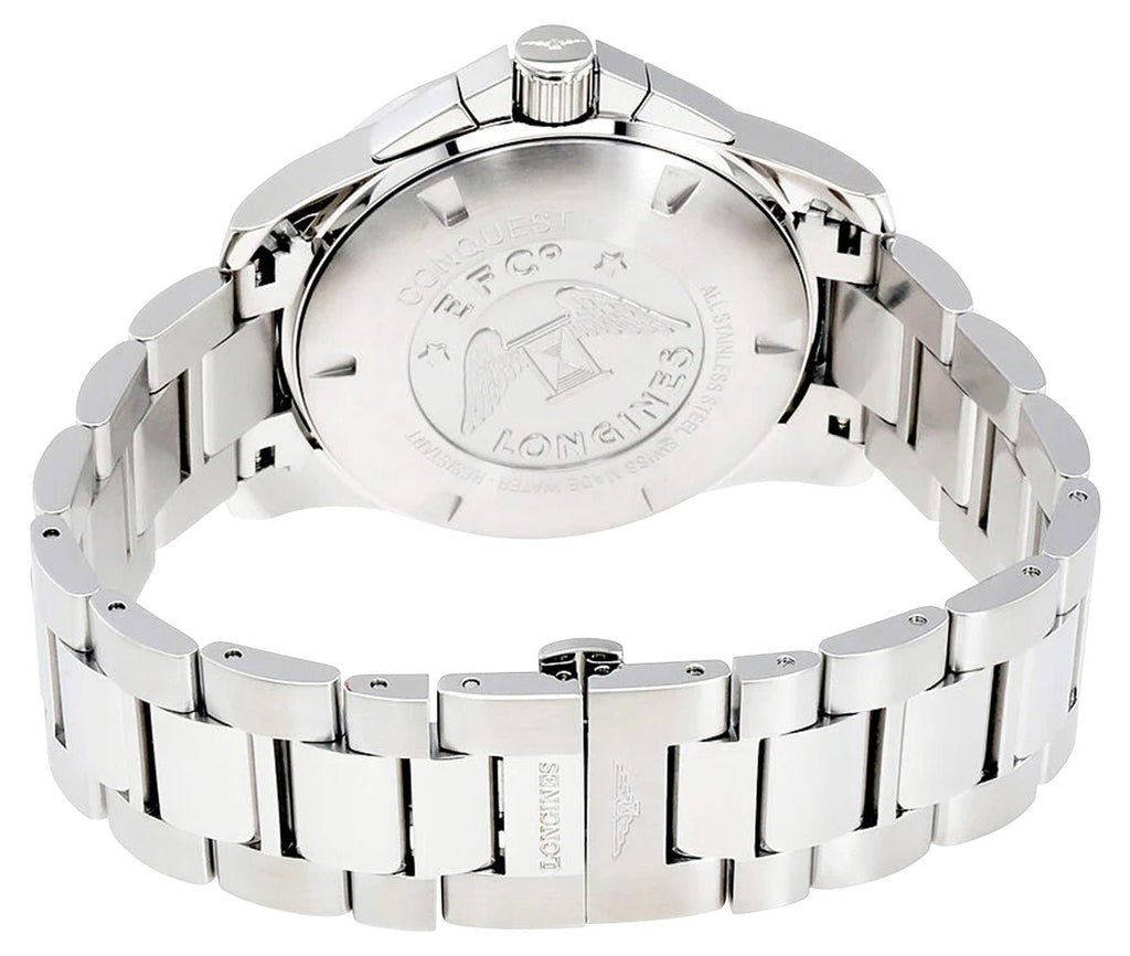 Longines Conquest Chronograph Stainless Steel Black Dial Date Divers Quartz Mens Watch L3.800.4.56.6 wholesalehk.shop