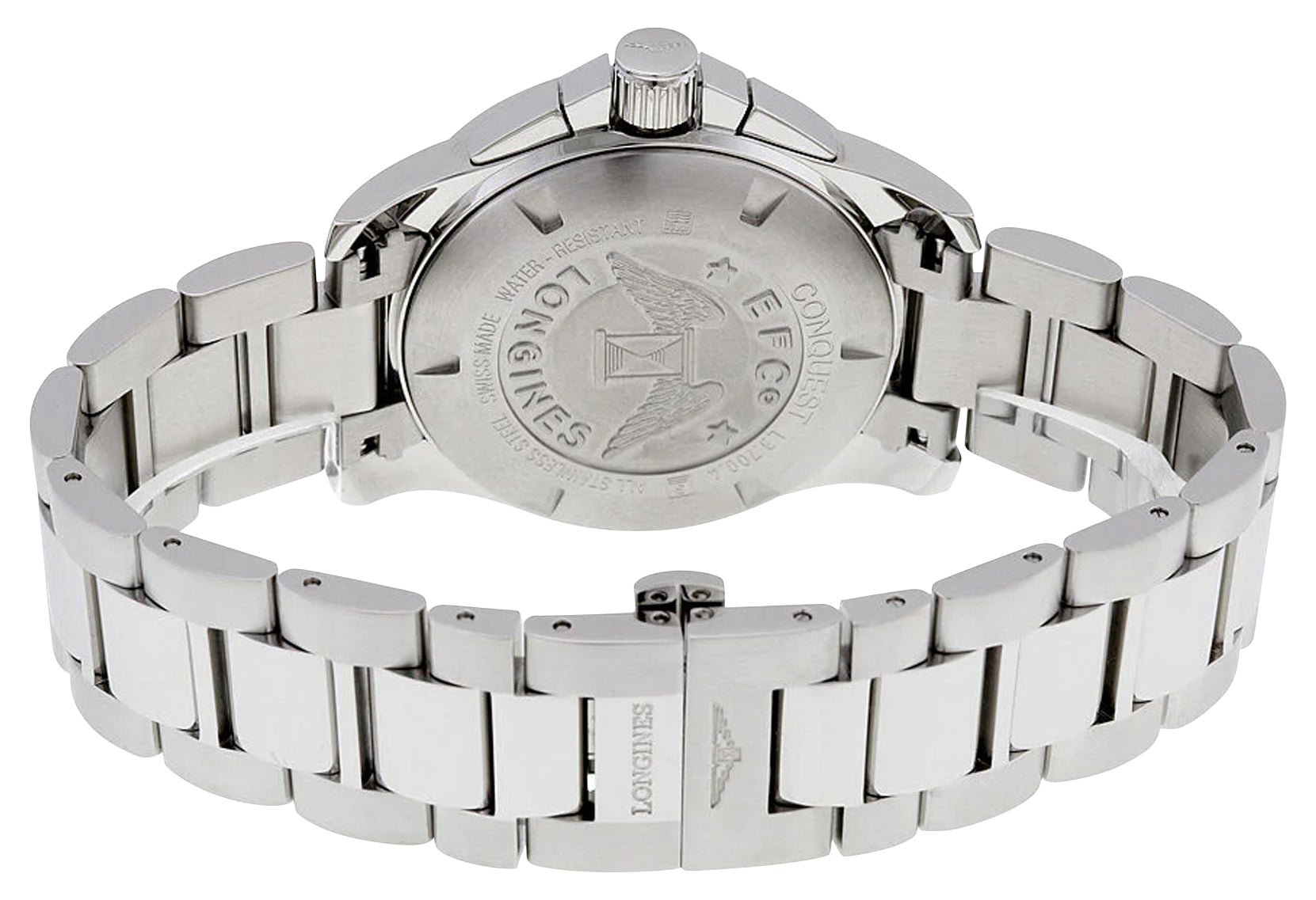 Longines Conquest Chronograph Stainless Steel Blue Dial Date Divers Quartz Mens Watch L3.700.4.96.6 wholesalehk.shop