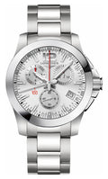 Longines Conquest Chronograph Stainless Steel Silver Dial Date Divers Quartz Mens Watch L3.700.4.76.6 wholesalehk.shop