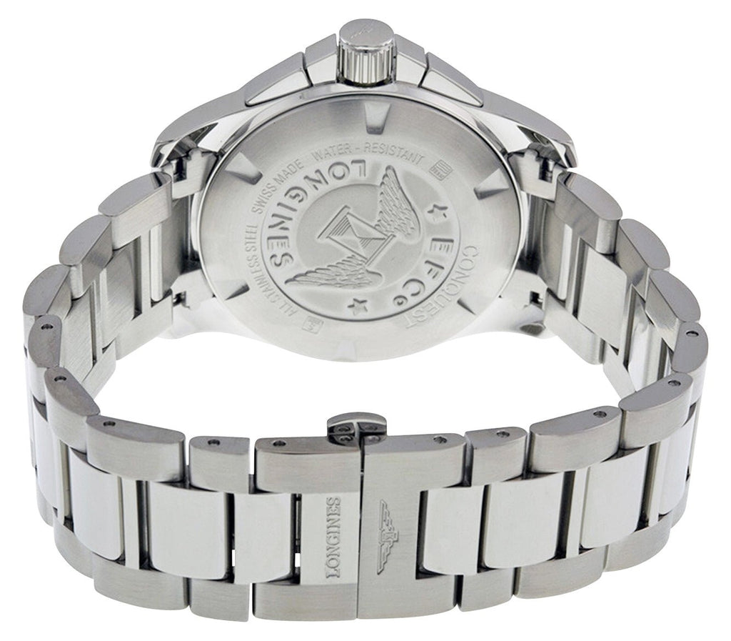 Longines Conquest Chronograph Stainless Steel Silver Dial Date Divers Quartz Mens Watch L3.700.4.76.6 wholesalehk.shop