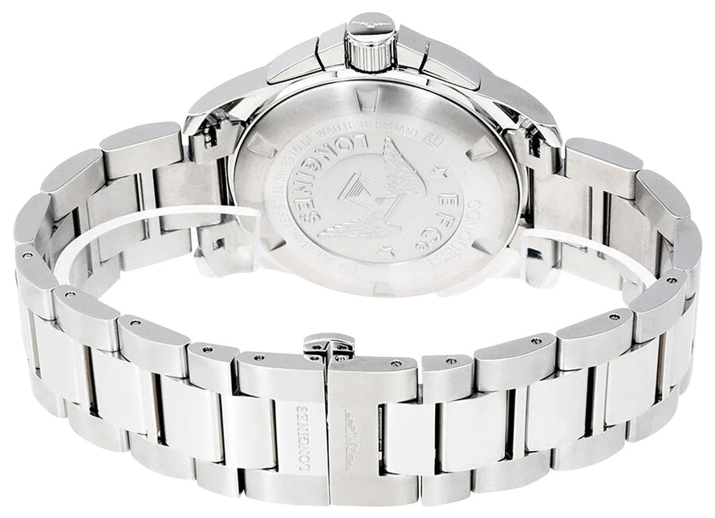 Longines Conquest Chronograph Stainless Steel Silver Dial Date Divers Quartz Mens Watch L3.702.4.76.6 wholesalehk.shop