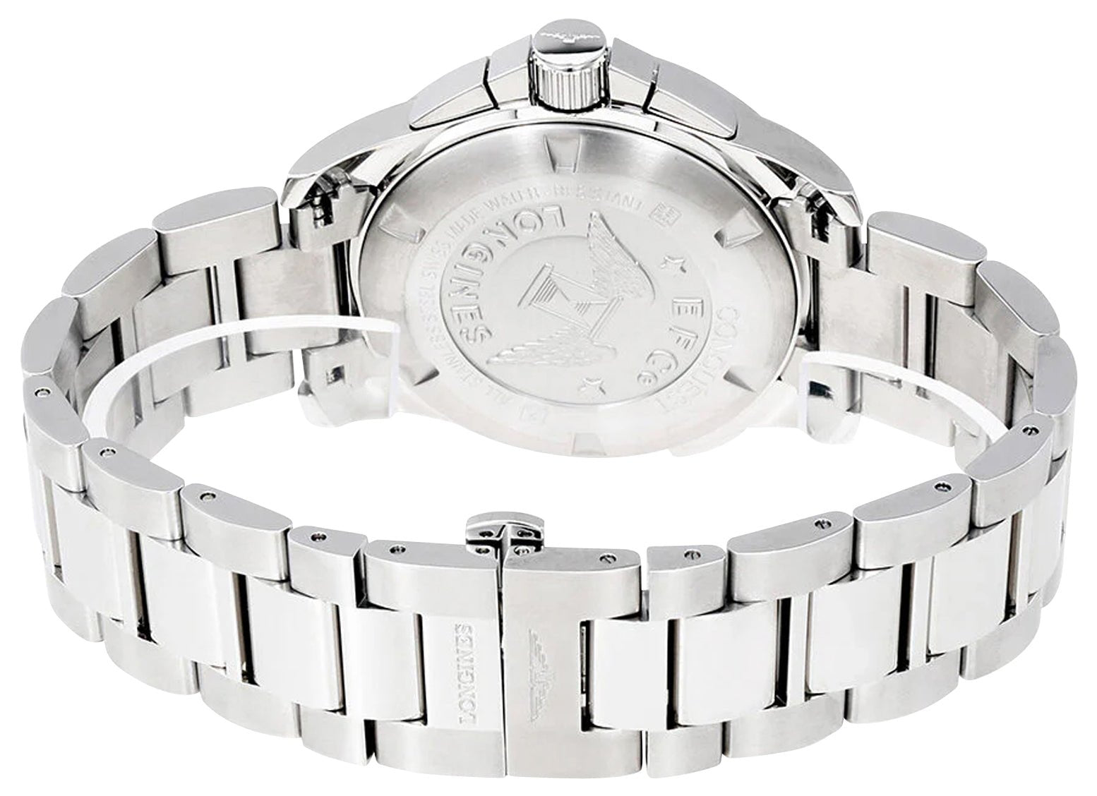 Longines Conquest Chronograph Stainless Steel Silver Dial Date Divers Quartz Mens Watch L3.702.4.76.6 wholesalehk.shop