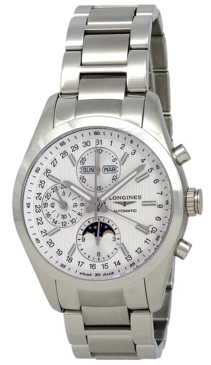 Longines Conquest Classic Automatic Chronograph Moonphase Mens Watch Calendar L2.798.4.72.6 wholesalehk.shop