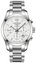 Longines Conquest Classic Automatic Chronograph Stainless Steel Silver Dial Date Mens Watch L2.786.4.76.6 wholesalehk.shop