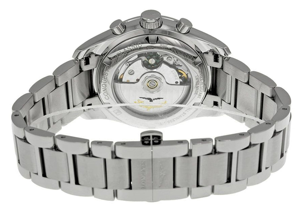 Longines Conquest Classic Automatic Chronograph Stainless Steel Silver Dial Date Mens Watch L2.786.4.76.6 wholesalehk.shop