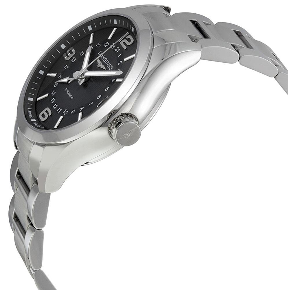 Longines Conquest Classic Automatic Stainless Steel Black Dial GMT Date Mens Watch L2.799.4.56.6 wholesalehk.shop