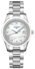 Longines Conquest Classic Stainless Steel Mother-Of-Pearl Dial Diamonds Date Womens Watch L2.387.0.87.6 wholesalehk.shop