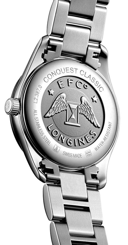 Longines Conquest Classic Stainless Steel Mother-Of-Pearl Dial Diamonds Date Womens Watch L2.387.0.87.6 wholesalehk.shop