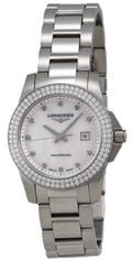 Longines Conquest Steel & Diamond Womens Watch Calendar MOP Dial L3.258.0.87.6 wholesalehk.shop