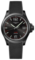 Longines Conquest V.H.P. Black PVD Black Dial Black Rubber Strap Perpetual Calendar Date Quartz Mens Watch L3.716.2.56.9 wholesalehk.shop