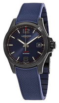 Longines Conquest V.H.P. Black PVD Blue Rubber Strap Blue Dial Perpetual Calendar Date Quartz Mens Watch L3.716.2.96.9 wholesalehk.shop