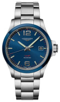 Longines Conquest V.H.P. Ceramic & Stainless Steel Blue Dial Perpetual Calendar Date Quartz Mens Watch L3.729.4.96.6 wholesalehk.shop