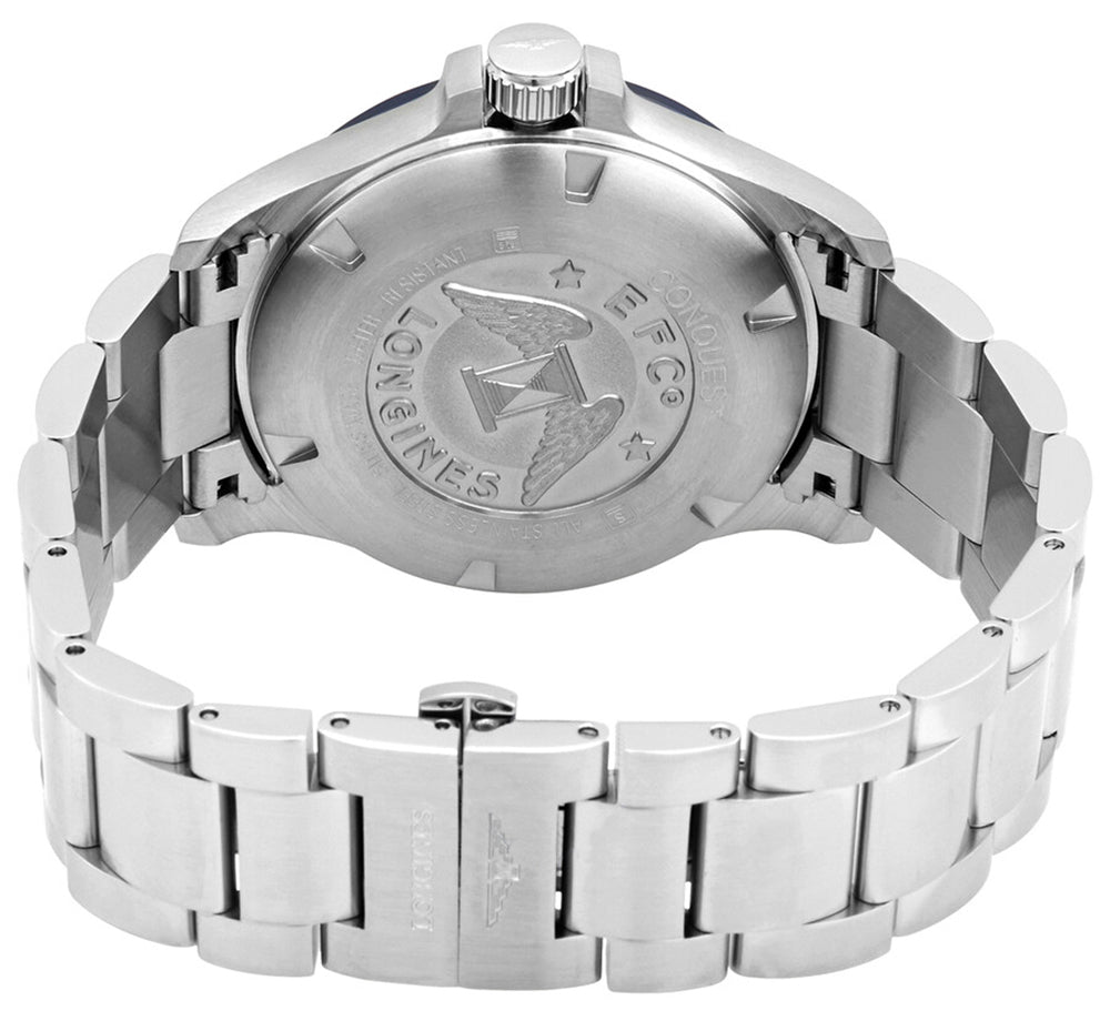 Longines Conquest V.H.P. Ceramic & Stainless Steel Blue Dial Perpetual Calendar Date Quartz Mens Watch L3.729.4.96.6 wholesalehk.shop