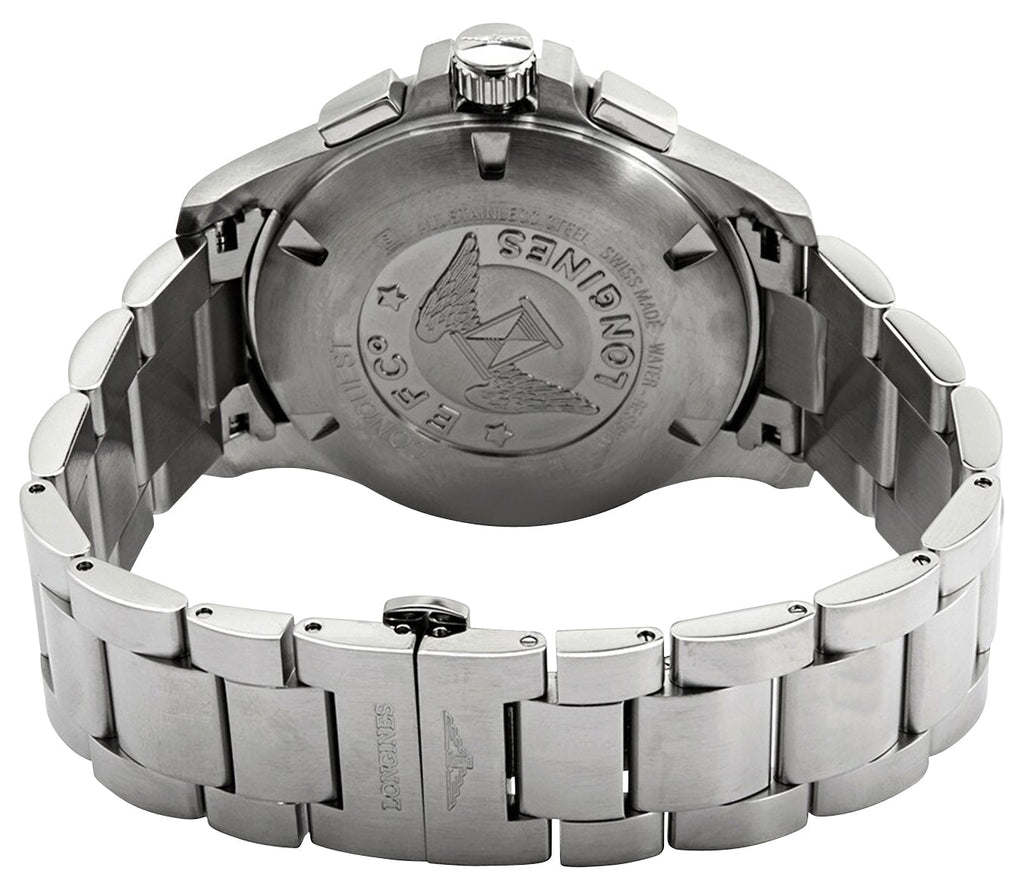 Longines Conquest V.H.P. Chronograph Stainless Steel Black Dial Perpetual Calendar Date Quartz Mens Watch L3.727.4.56.6 wholesalehk.shop