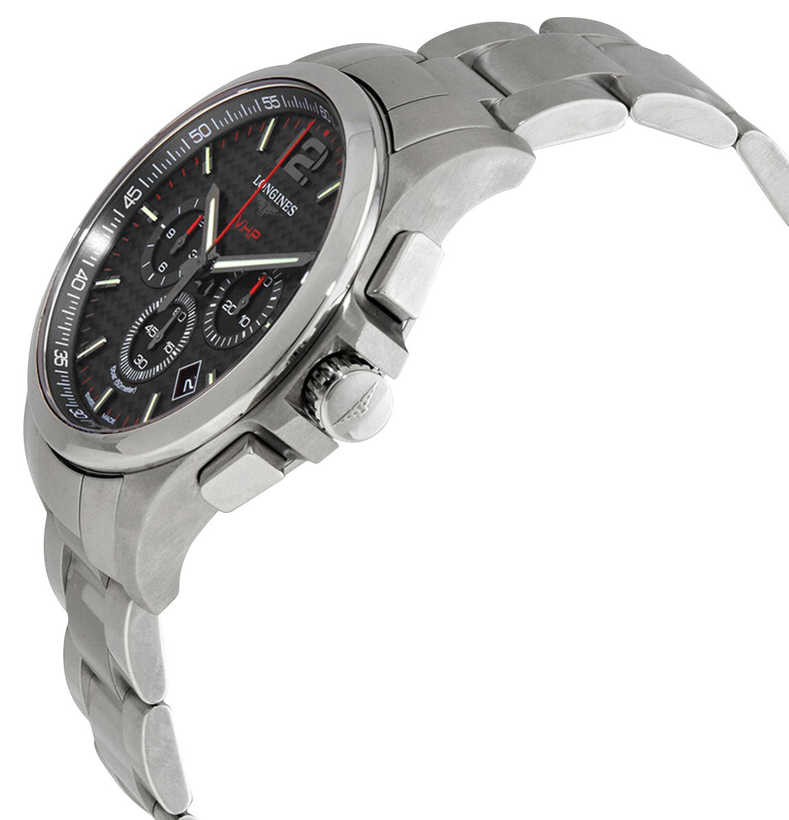 Longines Conquest V.H.P. Chronograph Stainless Steel Black Dial Perpetual Calendar Date Quartz Mens Watch L3.727.4.66.6 wholesalehk.shop