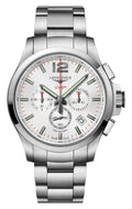 Longines Conquest V.H.P. Chronograph Stainless Steel Silver Dial Perpetual Calendar Date Quartz Mens Watch L3.727.4.76.6 wholesalehk.shop