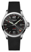 Longines Conquest V.H.P. GMT Stainless Steel Black Dial Black Rubber Strap Perpetual Calendar Date Quartz Mens Watch L3.728.4.56.9 wholesalehk.shop