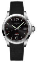 Longines Conquest V.H.P. Stainless Steel Black Dial Black Rubber Strap Perpetual Calendar Date Quartz Mens Watch L3.716.4.56.9 wholesalehk.shop
