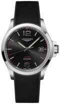 Longines Conquest V.H.P. Stainless Steel Black Dial Black Rubber Strap Perpetual Calendar Date Quartz Mens Watch L3.726.4.56.9 wholesalehk.shop
