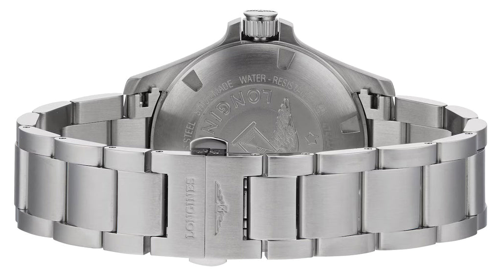 Longines Conquest V.H.P. Stainless Steel Black Dial Perpetual Calendar Date Quartz Mens Watch L3.716.4.56.6 wholesalehk.shop
