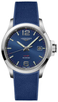 Longines Conquest V.H.P. Stainless Steel Blue Dial Blue Rubber Strap Perpetual Calendar Date Quartz Mens Watch L3.726.4.96.9 wholesalehk.shop